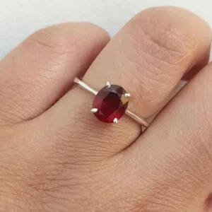 hessonite garnet gemstone ring