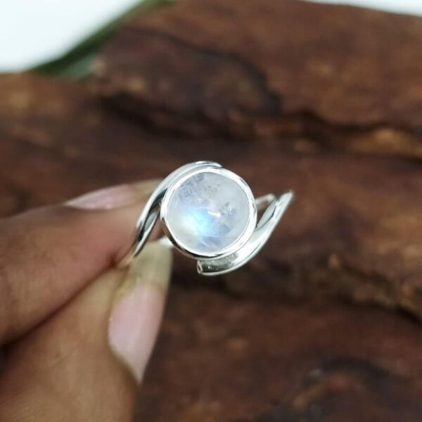 Buy White Rainbow Moonstone 925 Sterling Silver Pear Shape Ring Online in  India - Etsy