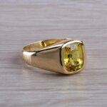 natural certified yellow sapphire ring