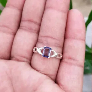 natural iolite silver ring