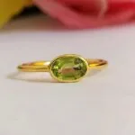 natural peridot gemstone ring