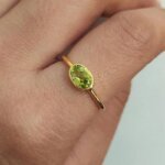 natural peridot gemstone ring