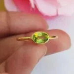natural peridot gemstone ring