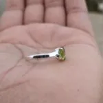 natural peridot silver ring