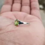 natural peridot silver ring