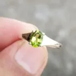 natural peridot silver ring