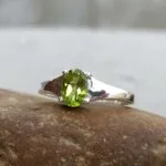 natural peridot silver ring