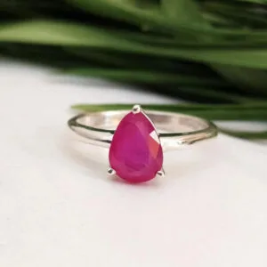 natural ruby gemstone silver ring