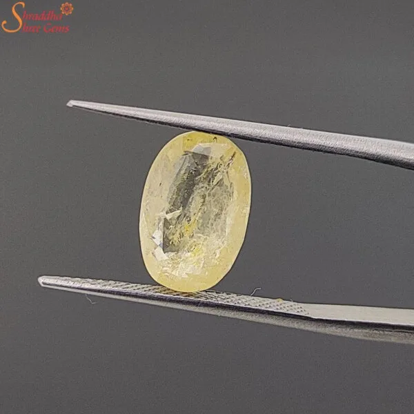 oval ceylon yellow sapphire gemstone