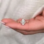 oval moissanite diamond engagement ring
