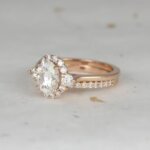 oval moissanite diamond engagement ring set
