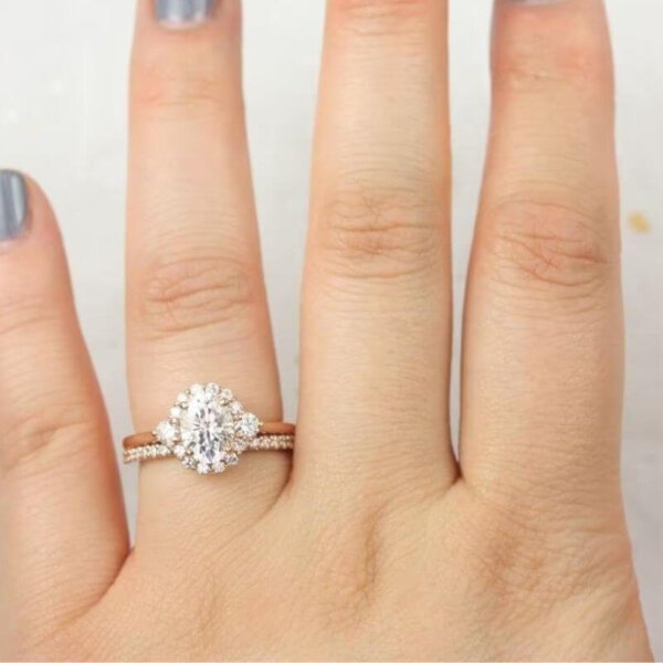 3 Ct Diamond Engagement Wedding Ring Set 14k White Gold