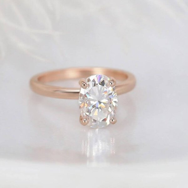 oval moissanite diamond solitaire ring