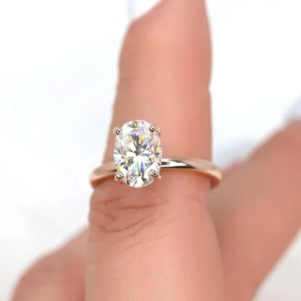 Carat Moissanite Diamond Ring, Oval Solitaire Ring Shraddha