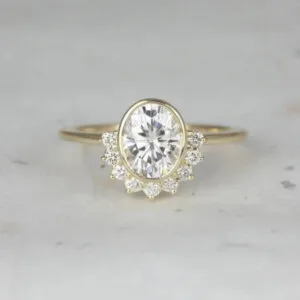 oval moissanite diamond wedding ring