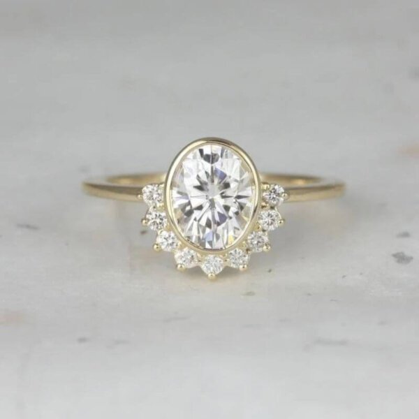 oval moissanite diamond wedding ring