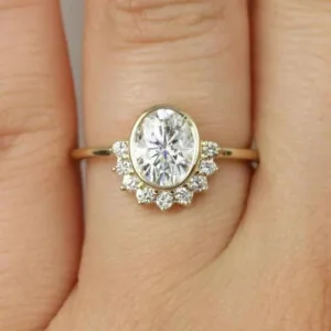 oval moissanite diamond wedding ring