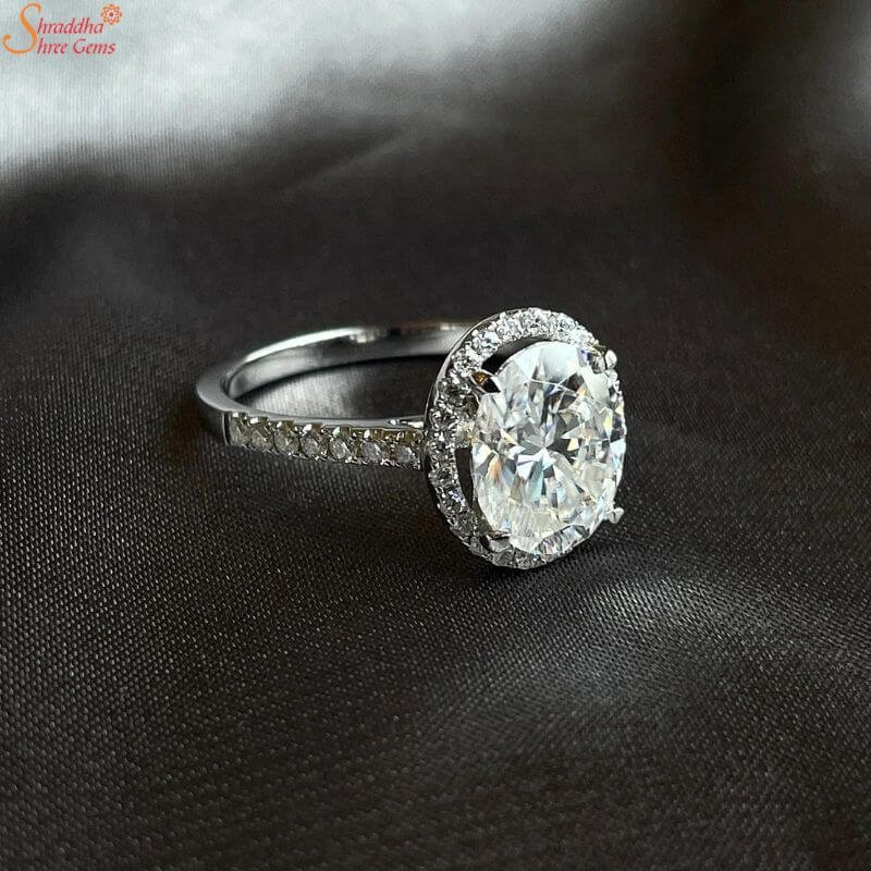 3 Carat Oval Diamond Ring with Hidden Halo – Happy Jewelers