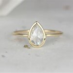 pear cut moissanite diamond solitaire ring