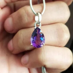 pear shape amethyst pendant