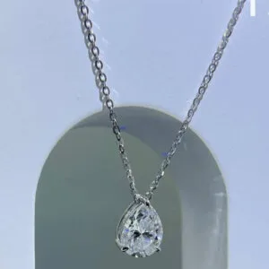 pear shaped moissanite diamond necklace