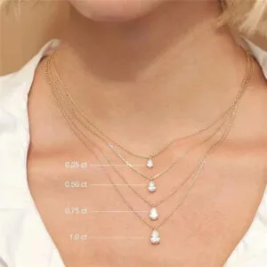 pear shaped moissanite diamond necklace