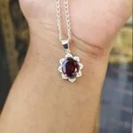 red garnet gemstone necklace