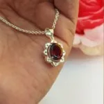 red garnet gemstone necklace