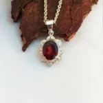 red garnet gemstone necklace