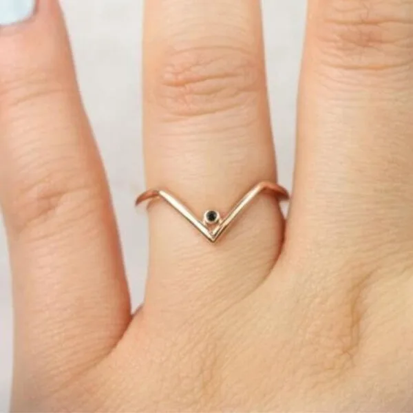 Rose Gold Dainty Thin Ring, Stacking Ring Shraddha Shree Gems