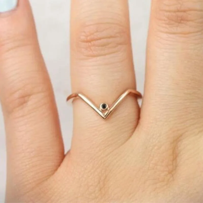 rose gold dainty thin ring