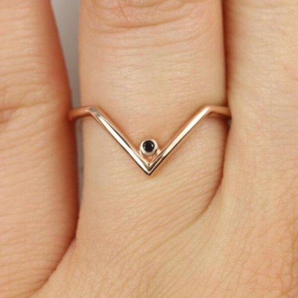 rose gold dainty thin ring