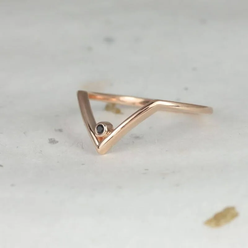 rose gold dainty thin ring