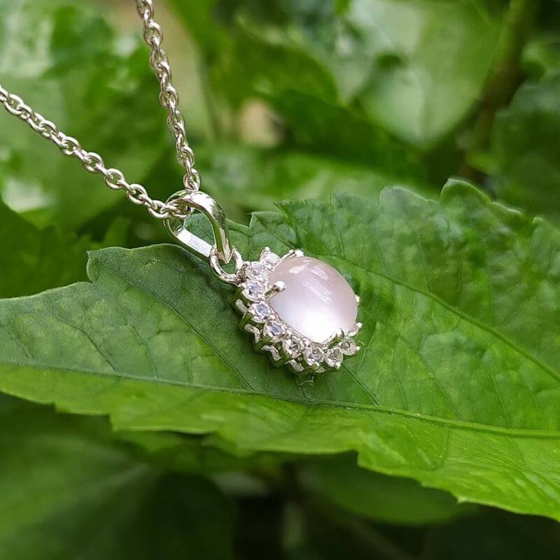 Rose Quartz Pendant Sterling Silver Necklace - Shop Online at Earth Song  Jewelry
