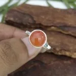 round carnelian gemstone ring