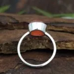 round carnelian gemstone ring