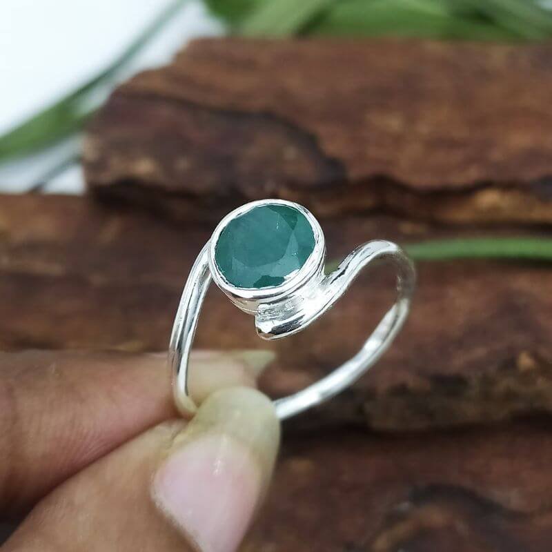 Amazon.com: Natural Emerald Gemstone Ring, 925 Sterling silver ring,  Designer Men's Handmade Ring, Faceted Emerald Shape Ring, Yellow gold Ring,  Engagement Ring, Birthday Gift Ring, Statement Ring, Lover Gift : Handmade  Products