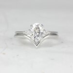 sterling silver moissanite diamond engagement ring set