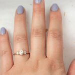 three moissanite diamond engagement ring