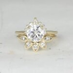 unique moissanite diamond ring set