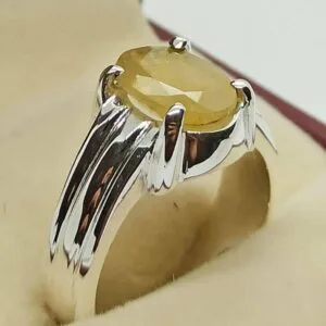 yellow sapphire silver ring