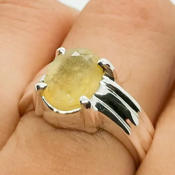 Pukhraj Ring Pushparagam Stone Ring Natural Yellow Sapphire
