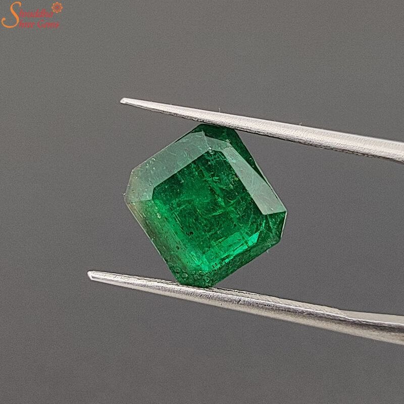 IGI Certified Zambian 4.72 Carat Emerald Gemstone, Panna Stone