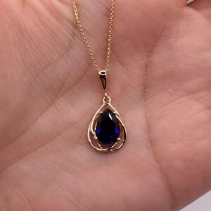 blue sapphire gemstone necklace