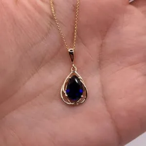 Ramneek Jewels Blue Sapphire Pendant - 5.25-5.50 Carats AAA Neelam Stone In Sterling Silver, Astrological Gem - View #5