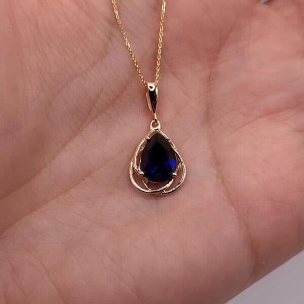 blue sapphire gemstone necklace