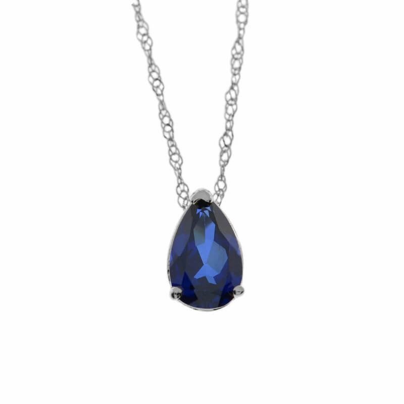 Gold Circle Necklace | Blue Gemstone Necklace