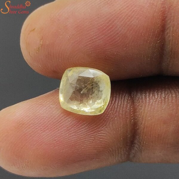 cushion yellow sapphire gemstone
