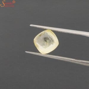 cushion yellow sapphire gemstone