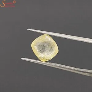 cushion yellow sapphire gemstone